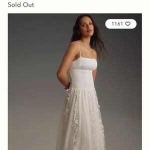 NWT Anthropologie Maeve Sleeveless Embellished Smocked Midi Dress